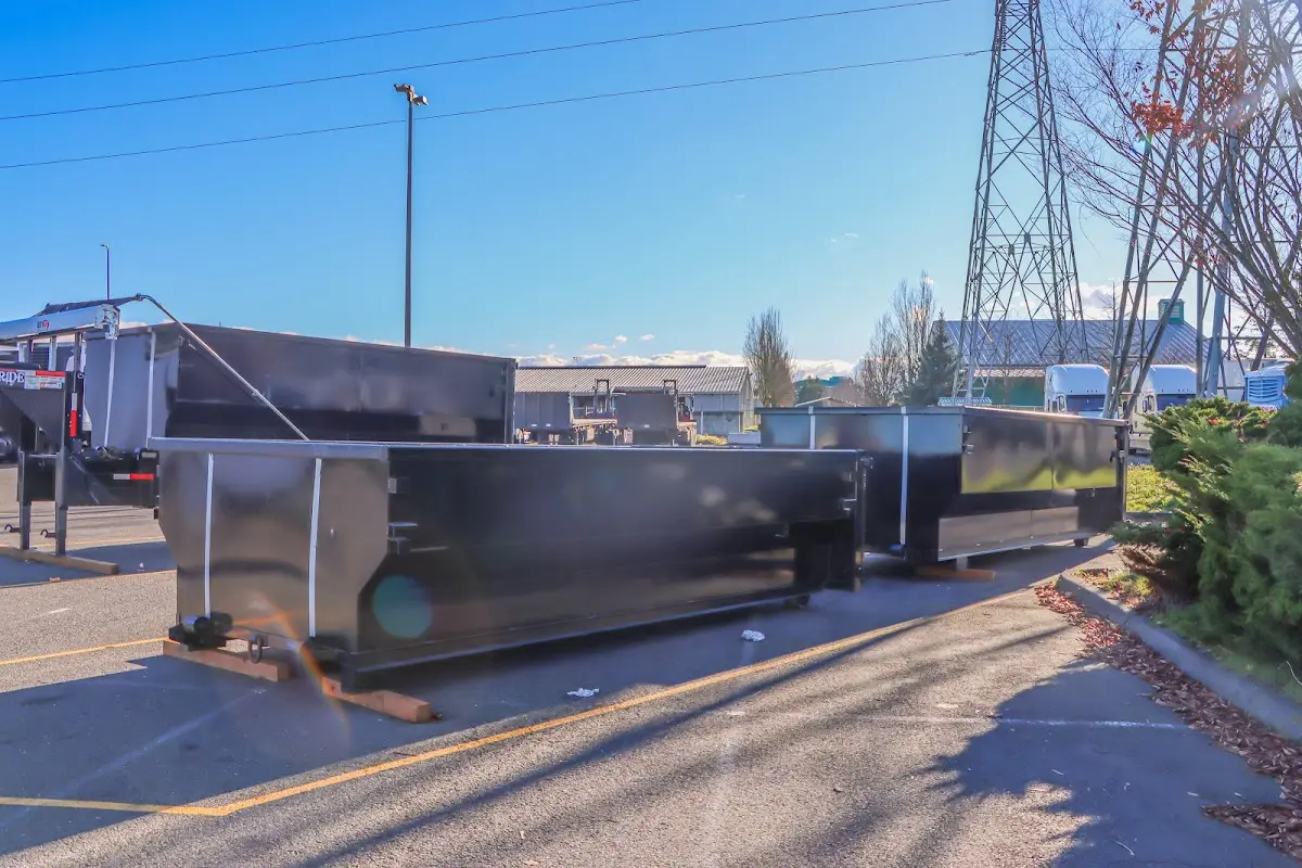 Roll-off dumpster ready for waste disposal at job site for 4 Yard Dumpster Rental in Lebanon